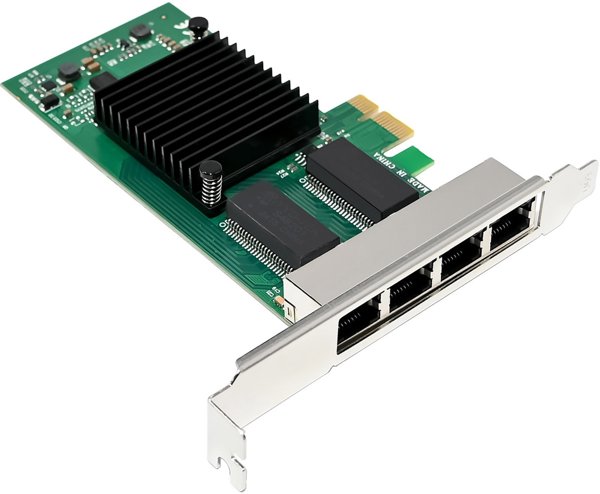 InLine® Quad Gigabit Netzwerkkarte, 4x RJ45 1 Gb/s, PCIe x1