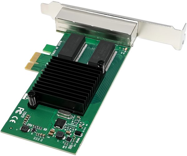 InLine® Quad Gigabit Netzwerkkarte, 4x RJ45 1 Gb/s, PCIe x1