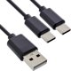 Καλώδιο φόρτισης InLine® USB 2σε1 Y, 1x USB-A βύσμα σε 2x USB-C βύσματα, μαύρο 1m