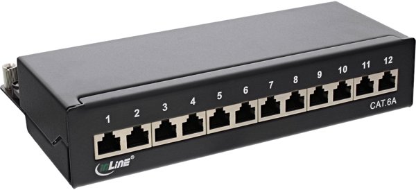 InLine InLine® Patch Panel Cat.6A table / wall assembly 12 Port black RAL9005
