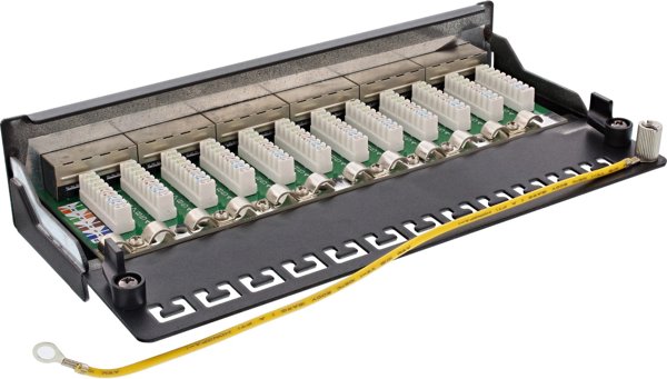 InLine InLine® Patch Panel Cat.6A table / wall assembly 12 Port black RAL9005