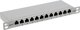 InLine InLine® 10" Patch panel Cat.6A 0.5U 12-port, light grey, RAL7035
