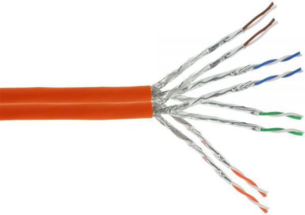 InLine Καλώδιο Εγκατάστασης S/FTP Cat.7a, 1200MHz, LSOH, 23AWG, Πορτοκαλί, 500m (77500I)