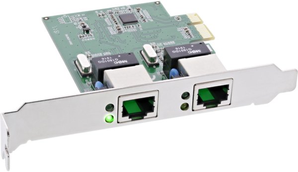 InLine® Dual Gigabit Netzwerkkarte, PCI Express, 2x 1Gb/s, PCIe x1, inkl. LP