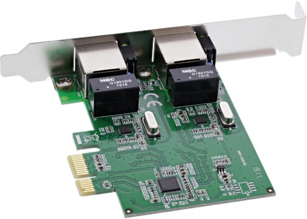 InLine® Dual Gigabit Netzwerkkarte, PCI Express, 2x 1Gb/s, PCIe x1, inkl. LP
