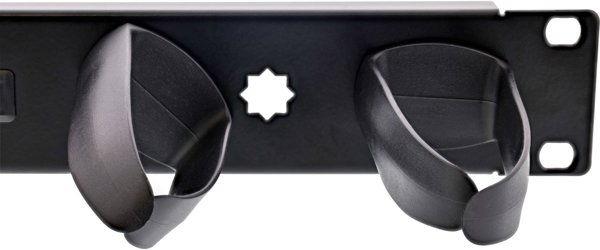 InLine InLine® 19" cable management panel, 5 plastic brackets removable, RAL 9005, black