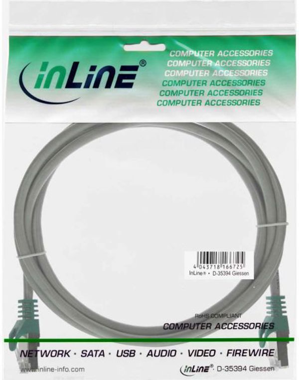 InLine Καλώδιο Δικτύου Patch Cord Cat.5e SF/UTP Crossover, RJ45, 5m, Γκρι