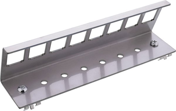InLine® Keystone SNAP-In Metall-Modulhalter, 8-fach für Hutschiene