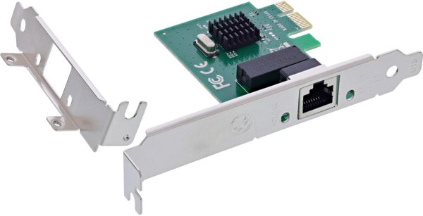 InLine® Gigabit Netzwerkkarte, 1x RJ45 1Gb/s, PCIe x1, low profile Slotblech