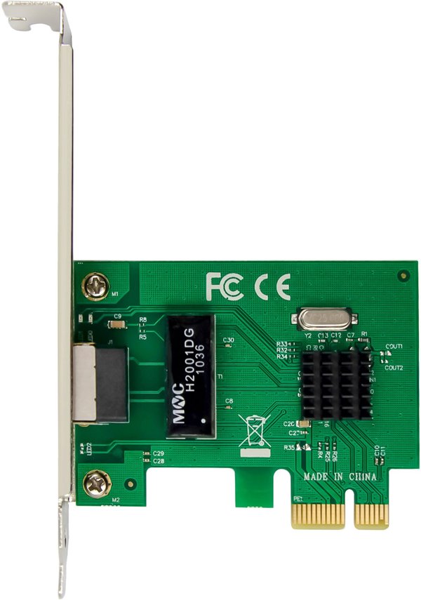 InLine® Gigabit Netzwerkkarte, 1x RJ45 1Gb/s, PCIe x1, low profile Slotblech
