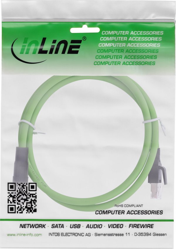 InLine Καλώδιο Δικτύου Industrial M12 8-pin X-coded σε RJ45, Cat.6A PUR, 5m