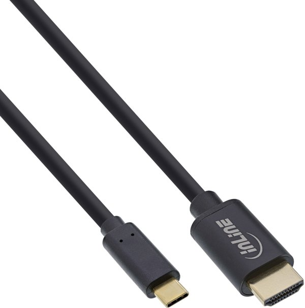 Kαλώδιο InLine USB-C σε HDMI, 5m, Eaton, Μαύρο