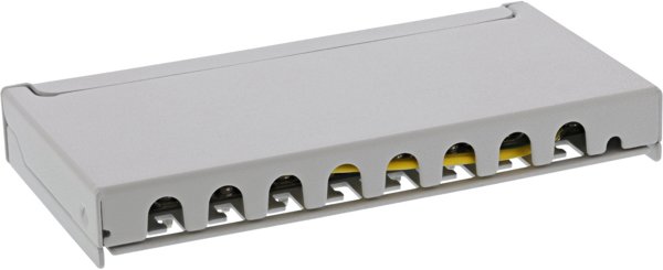 InLine InLine® Patch panel Cat.6A 0.5U 8-port, table/wall mounting, light grey, RAL7035