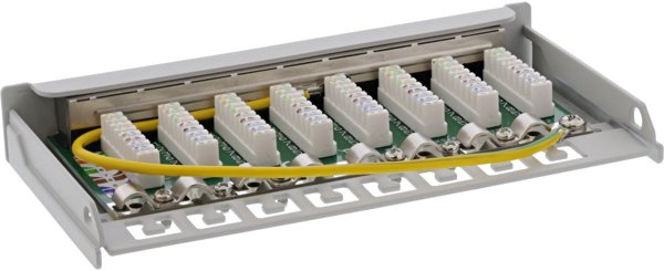 InLine InLine® Patch panel Cat.6A 0.5U 8-port, table/wall mounting, light grey, RAL7035
