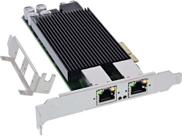 InLine® Dual Gigabit Netzwerkkarte, 2x RJ45 1 Gb/s, PCIe x4, PoE+