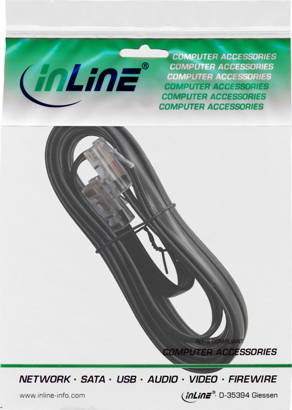 InLine Καλώδιο ISDN RJ45 Αρσενικό σε Αρσενικό 8P8C, 20m, Μαύρο