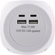 InLine InLine® Charging Cube, 3x earthing contact, 2x USB-C, 2x USB-A, white, 2m