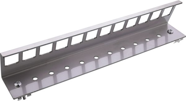 InLine® Keystone SNAP-In Metall-Modulhalter, 12-fach für Hutschiene