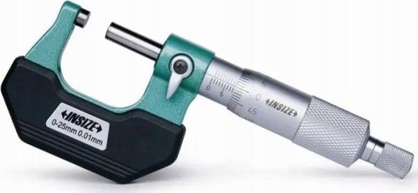 Insize Μικρόμετρο Εξωτερικής Μέτρησης 0-25mm, Τυπικό Μοντέλο με Πιστοποιητικό