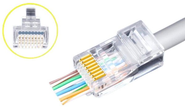 Intellinet Wtyk RJ45 8P/8C Cat 5e UTP linka/drut przelotowy 50 sztuk