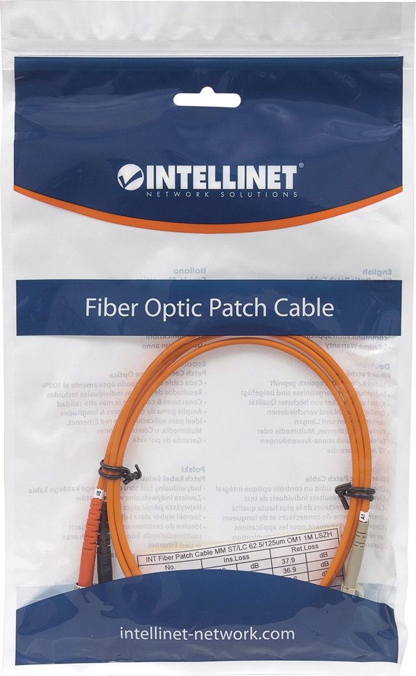 Intellinet Network Solutions INTELLINET Fiber Optic Patch Cable LC/ST OM1 5m orange 62,5/125um Duplex Multimode - 471336
