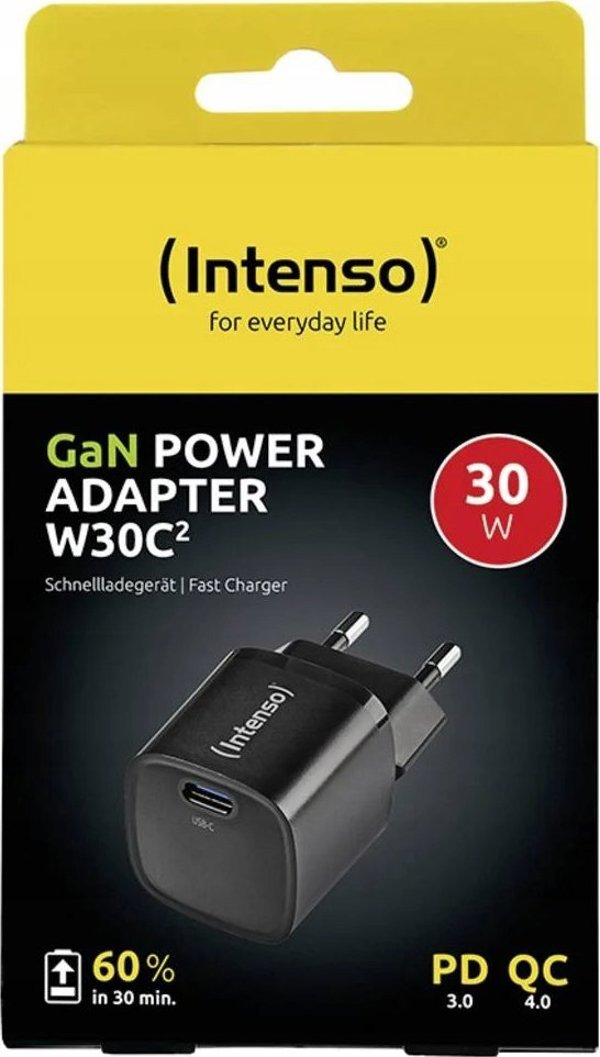 Intenso W30C² Φορτιστής Ταξιδιού GaN USB-C 30W - Μαύρο