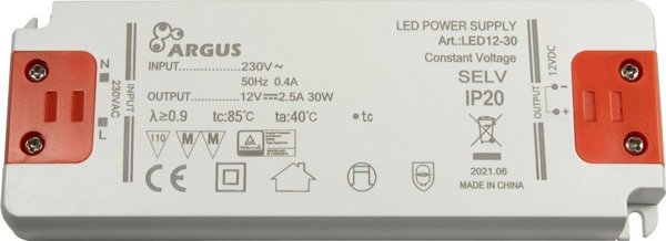 Οδηγός LED INTER-TECH LED-Driver LED 12-30 12V Έξοδος Τάσης 30W Ισχύς