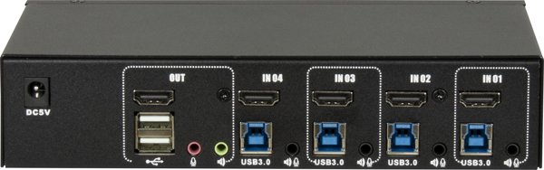 Inter-Tech IPC KVM Switch AC-41HUS HDMI, 4K@60Hz
