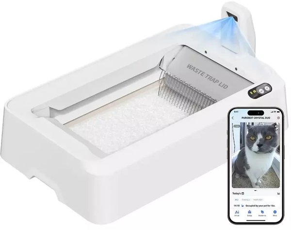 Έξυπνη Αυτοκαθαριζόμενη Λεκάνη Γάτας PetKit Purobot Crystal Duo με Κάμερα AI
