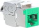 Intellinet Network Solutions INTELLINET Cat6a 10G Slimline Keystone-Modul STP χωρίς εργαλεία με κλιπ για συμπαγές καλώδιο, επιχρυσωμένες επαφές, μεταλλικό περίβλημα, πράσινο
