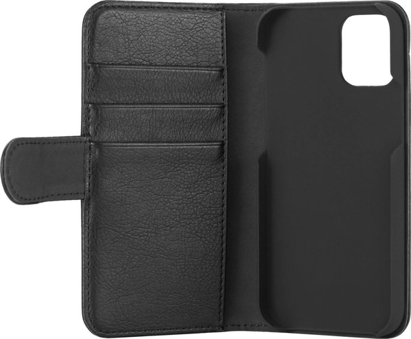 Essentials Θήκη Πορτοφόλι για iPhone 12 Mini, PU Δέρμα με Θήκες για 3 Κάρτες, Μαύρο