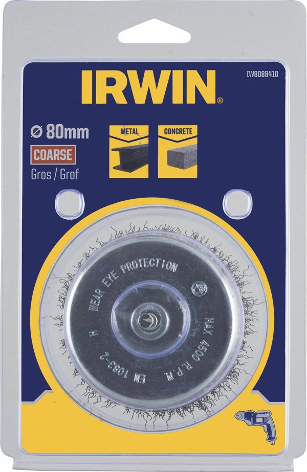 Irwin Βούρτσα Κεφαλής Με Στροφαλοφόρο 80mm από Χοντρό Ατσάλινο Σύρμα