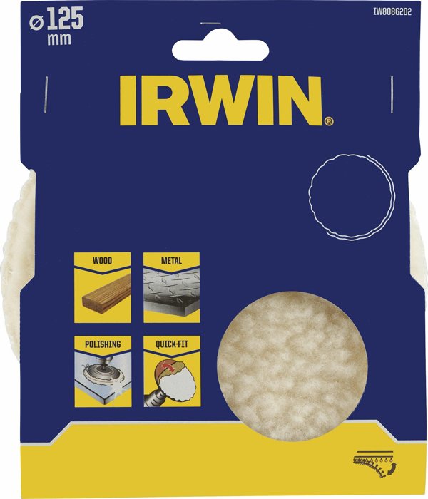 Irwin Μάλλινη γυαλιστική ίνα 125mm QUICK-FIT για μέταλλο και ξύλο