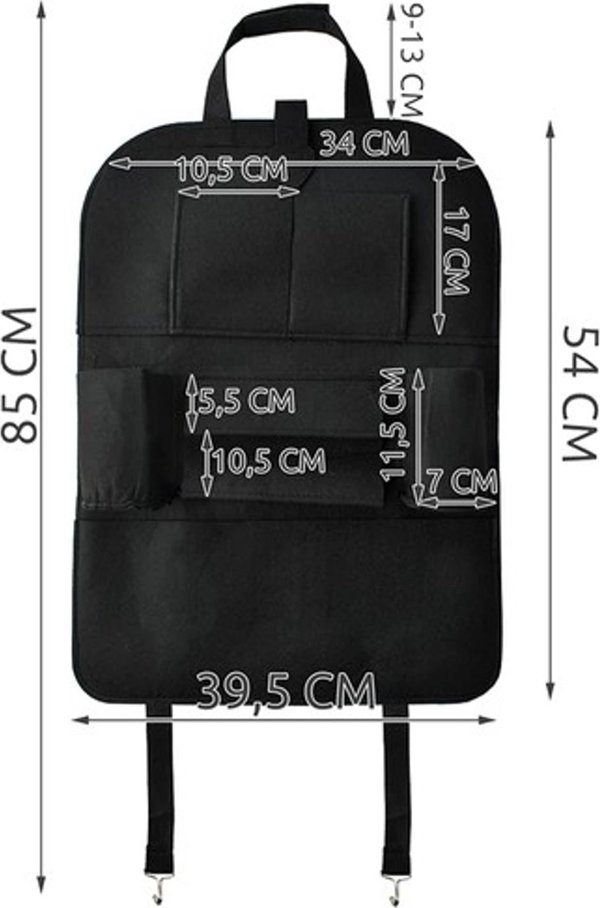 Iso Trade Organizer na fotel samochodowy- filc Xtrobb 22849