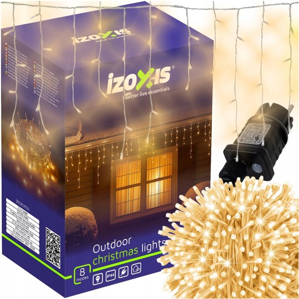 IZOXIS LED lauko eglutės girlianda 500 LED 22,5m šilta balta