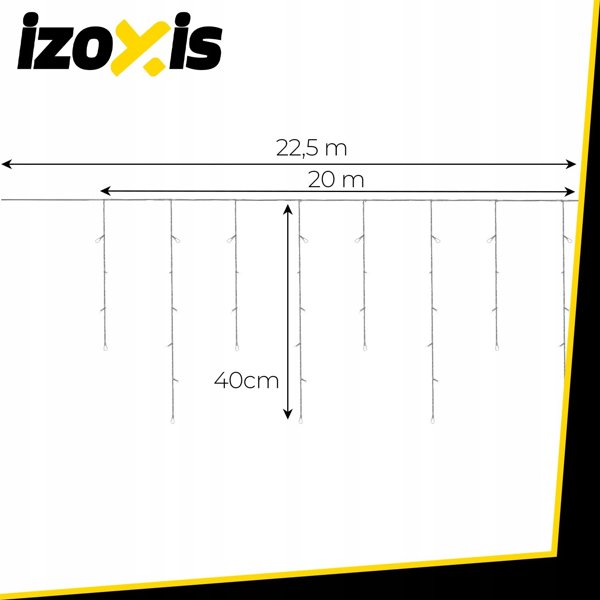 IZOXIS LED lauko eglutės girlianda 500 LED 22,5m šilta balta