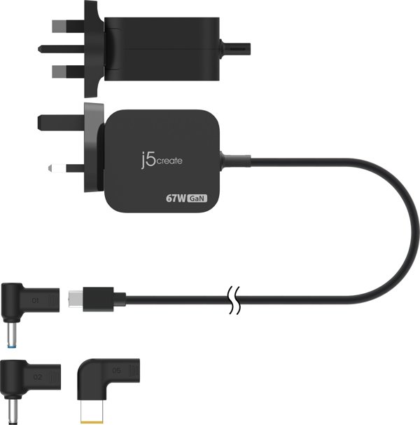 j5create JUP1565DCF3A-FN Φορτιστής Ταξιδιού USB-C 67W, Μαύρο
