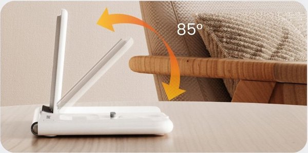 Jabees PowerGlow 4 σε 1 Ασύρματος Φορτιστής Qi για Smartphone, Smartwatch, Ακουστικά & Λάμπα LED - Λευκό