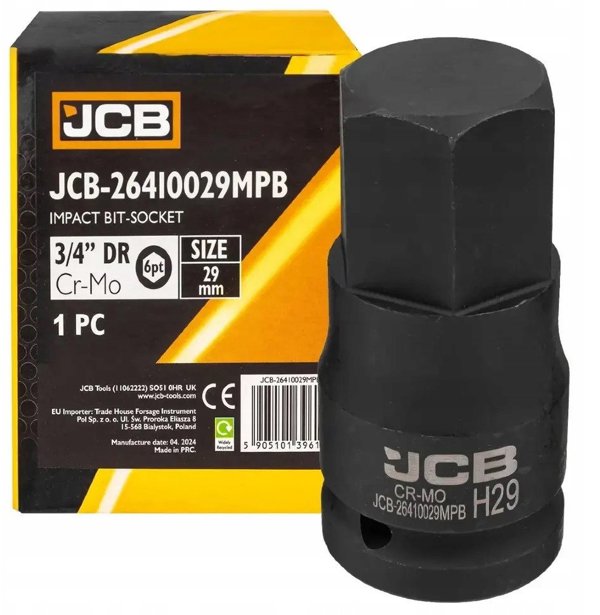 JCB Καρυδάκι Κρούσης 3/4" 29mm, 6-Γωνιακό - Ατσάλινο Ανταλλακτικό Εργαλείο