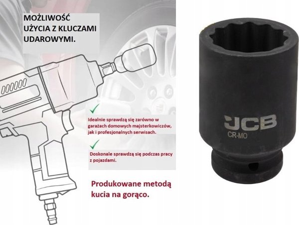JCB Βαθύ Κρουστικό Καρυδάκι 3/4" 37mm 12-γωνιακό