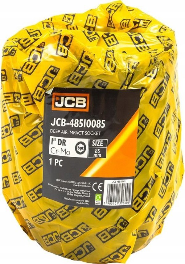 JCB Κρουστικό Καρυδάκι 1" 85mm, Βαθύ, 6-γωνιακό, Ατσάλινο για Αερόκλειδο