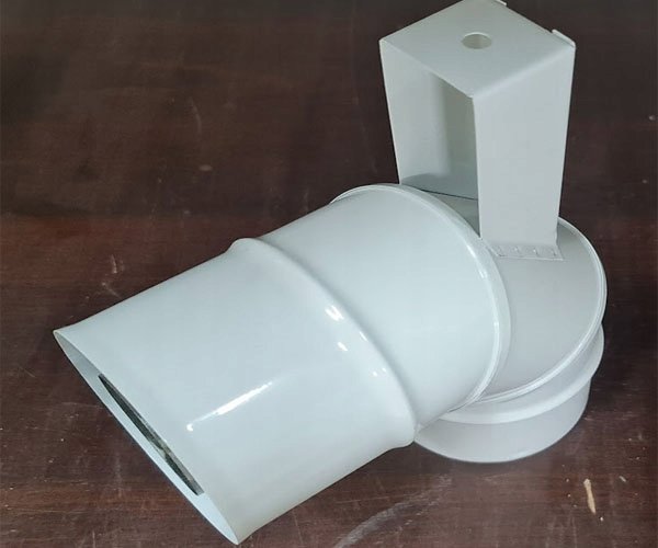 Jeremias Γωνία Καμινάδας 87° 60/100mm, Ομόκεντρο Σύστημα TWIN με Στήριξη και Στεγανοποίηση, Λευκό