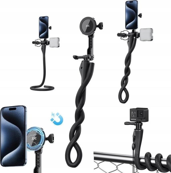 JJC TP-FT3 Εύκαμπτο Τρίποδο & Μονοπόδι για Smartphone με MagSafe και Βάση για GoPro