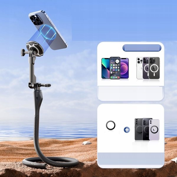 JJC TP-FT3 Εύκαμπτο Τρίποδο & Μονοπόδι για Smartphone με MagSafe και Βάση για GoPro