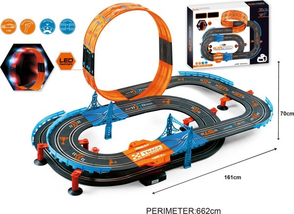 JJ Slot LED Πίστα Αγώνων 662cm 1:43