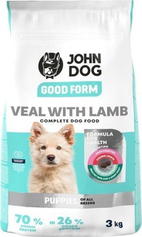John Dog GOOD FORM Puppy βοδινό με αρνί 3 κιλά