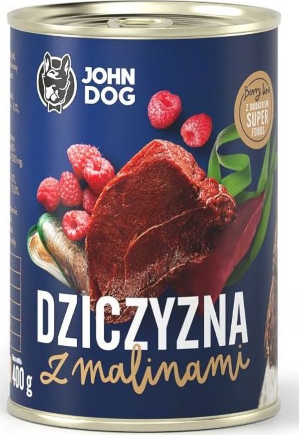 John Dog John Dog Berry adult dziczyzna z malinami 400g