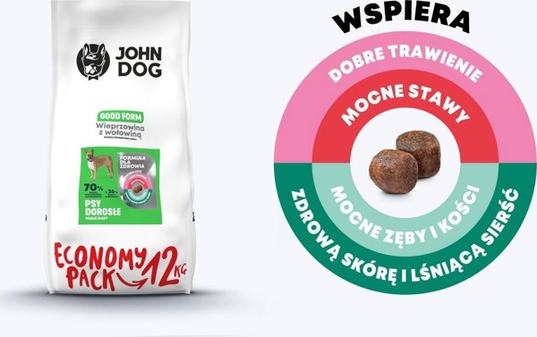 John Dog GOOD Adult με Χοιρινό και Βοδινό 12kg