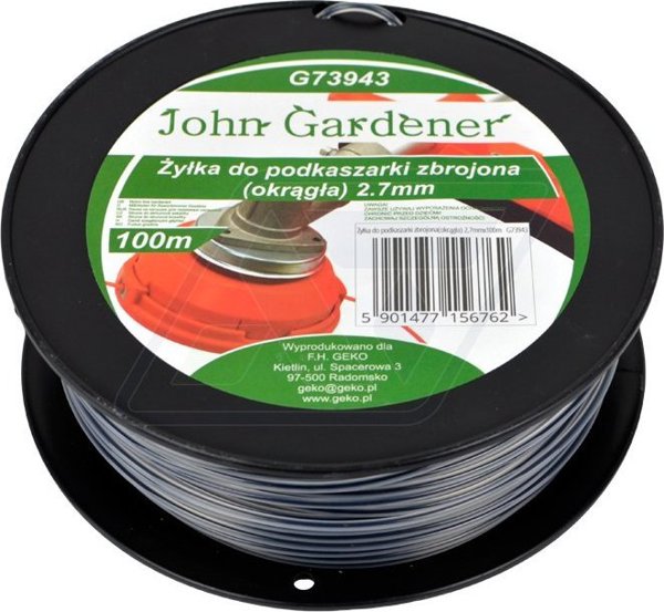 John Gardener Νήμα κοπής 2.7 mm 100 μ Round με πυρήνα