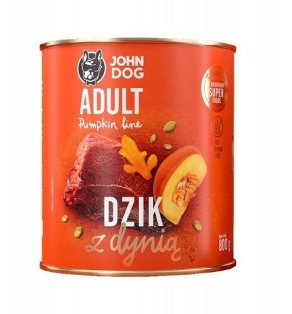 John Dog PUMPKIN Adult με Αγριογούρουνο και Κολοκύθα 800g